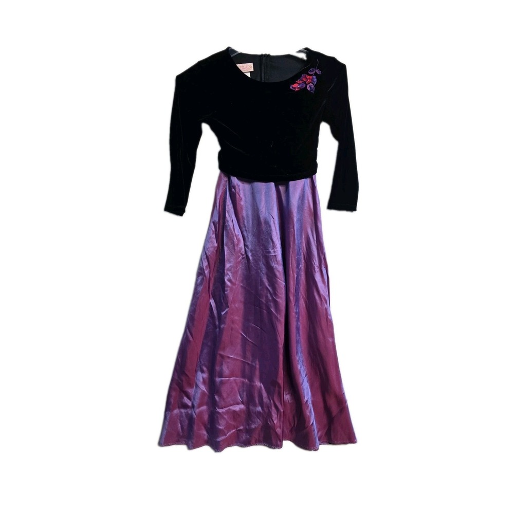 Amanda Rose Vintage Girls  Maxi Dress Dressy Party 16 Multicolor